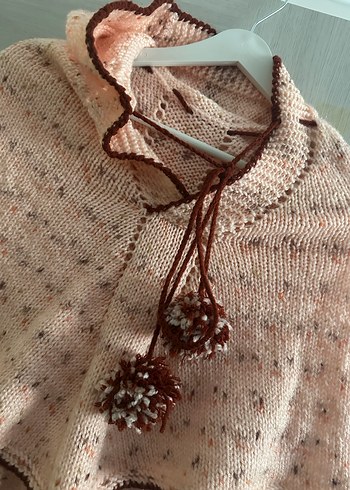 Bej Örgü Kız Çocuk Pelerin - Görsel 2