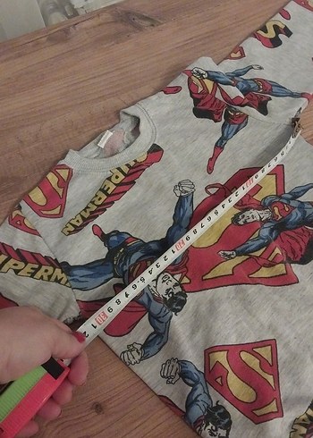 Gri Superman Desenli Çocuk Eşofman Takımı - Görsel 4