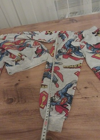 Gri Superman Desenli Çocuk Eşofman Takımı - Görsel 7