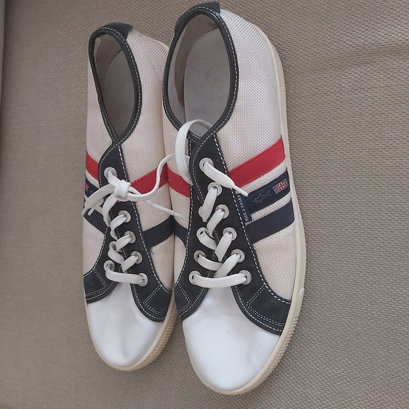 Beyaz Siyah Çizgili Bağcıklı Erkek Spor Ayakkabı - Görsel 2