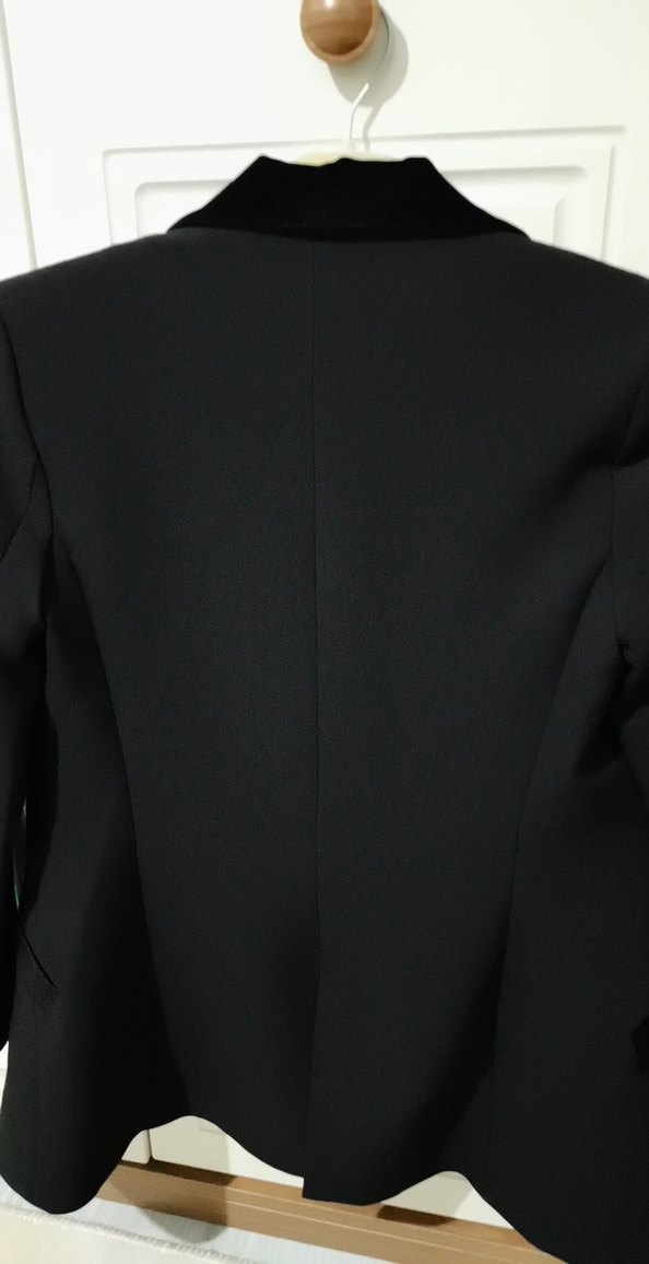 Siyah Kadın Uzun Kollu Uzun Ceket - Görsel 5