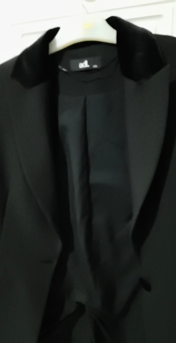 Siyah Kadın Uzun Kollu Uzun Ceket - Görsel 4