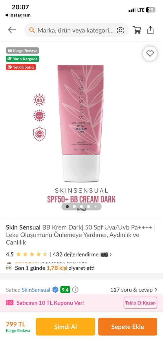 Bej Tonlu BB Krem SPF 50 - Görsel 5