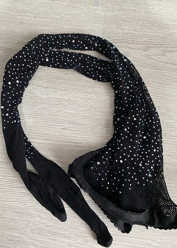 Kızlar için Siyah İşlemeli Payetli çorap - Görsel 2