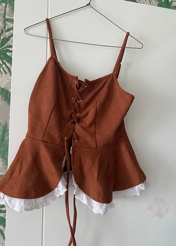 Kahverengi Sırt Bağcıklı Hemşire Korsesi - Görsel 2