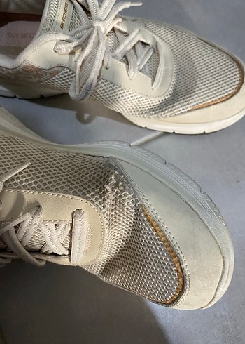 Bej Bağcıklı Kadın Spor Ayakkabı - Görsel 3