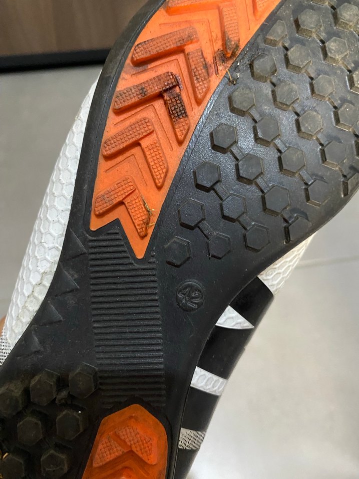 Erkek Beyaz Turuncu Futbol Ayakkabısı Velcro - Görsel 3