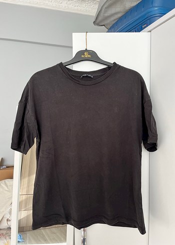 Düğmeli Siyah Basic Hamile Tişörtü - Görsel 2