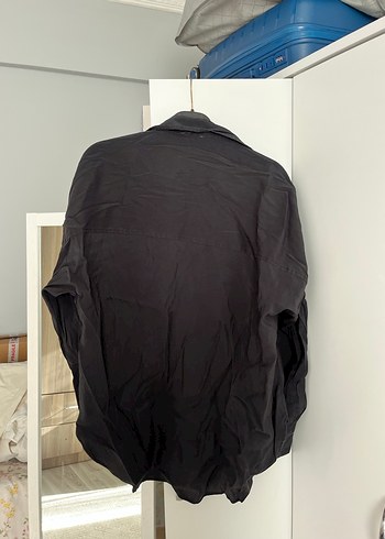 Erkek Siyah Keten Uzun Kollu Gömlek - Görsel 2