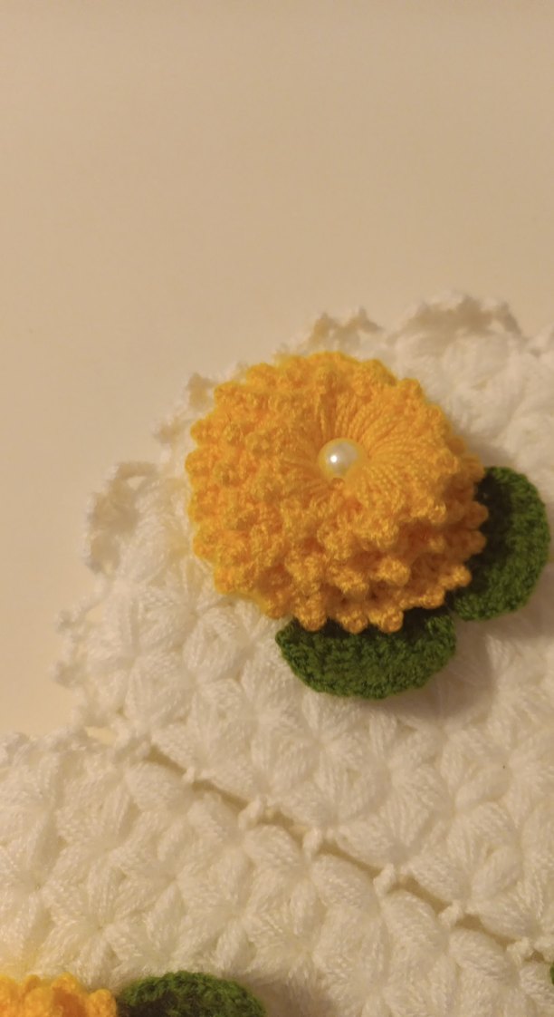 Beyaz çiçekli banyo süngeri - Görsel 3