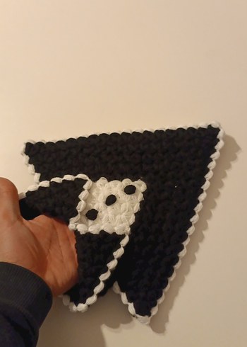 damat üstü şeklinde siyah beyaz banyo lifi çeyizlik - Görsel 4