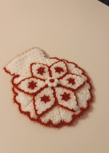 kırmızı beyaz simli banyo lifi - Görsel 2