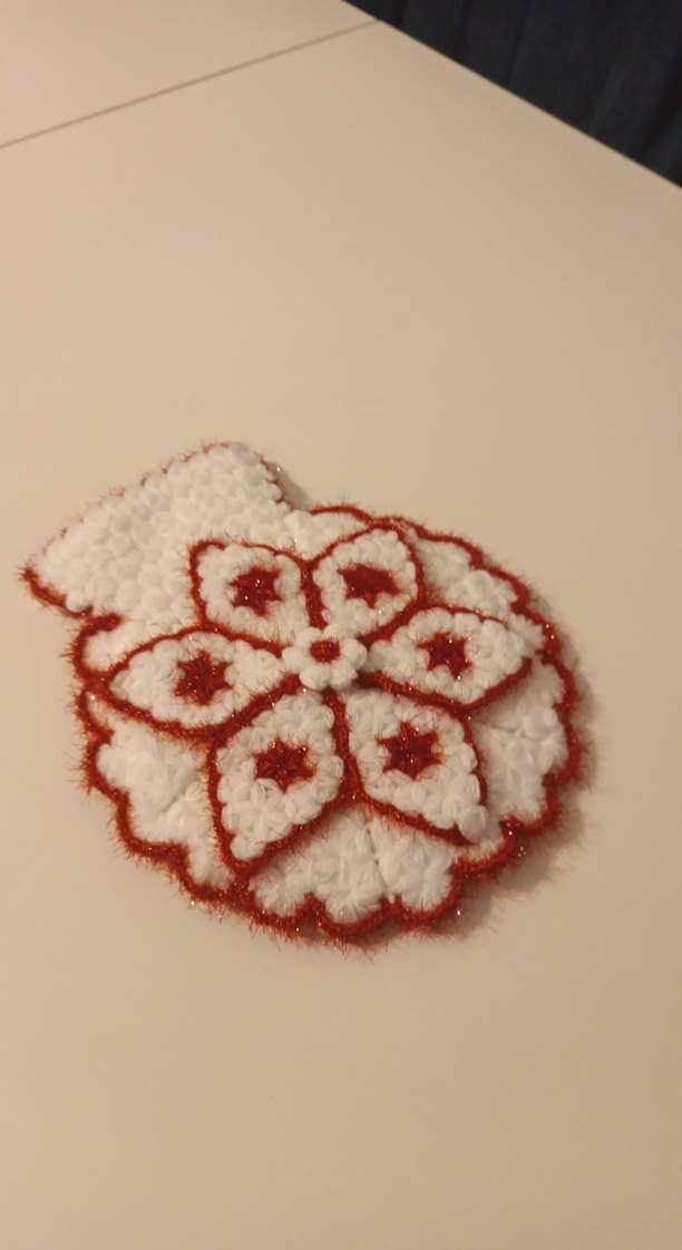 kırmızı beyaz simli banyo lifi - Görsel 2