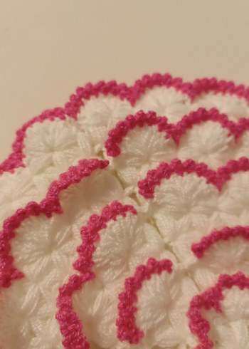 Pembe Kenarlı Renkli banyo lifi - Görsel 4