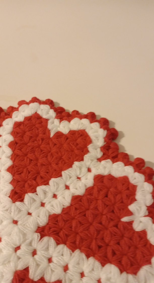 Kırmızı Beyaz Kalp Desenli Örgü banyo lifi - Görsel 4