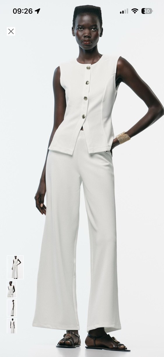 Kadın Beyaz Düğmeli yelek - Görsel 2