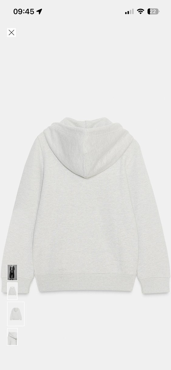 Gri Kapüşonlu Fermuarlı Kadın Sweatshirt - Görsel 2