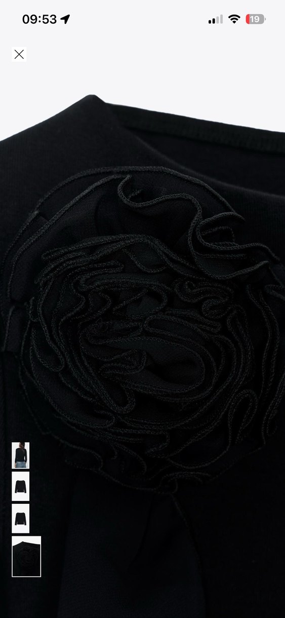 Siyah Kadın Uzun Kollu Fırfırlı Bluz - Görsel 2