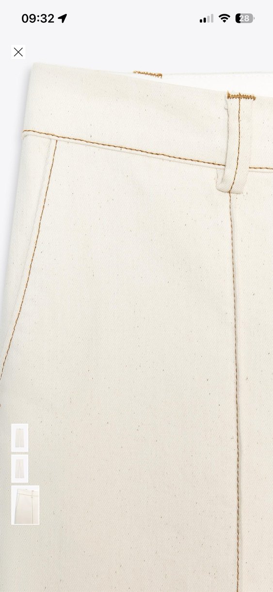 Beyaz Pamuklu Kadın Kumaş Pantolon - Görsel 2