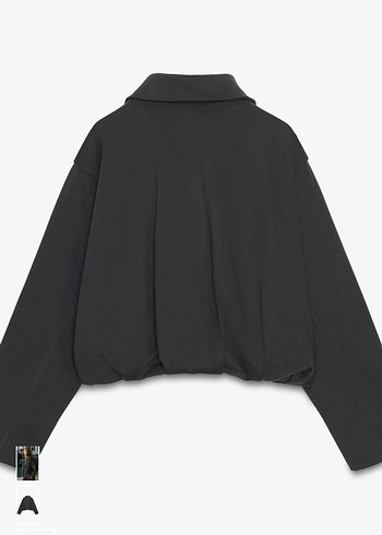 Gri Kadın Fermuarlı Yüksek Yaka Ceket - Görsel 2