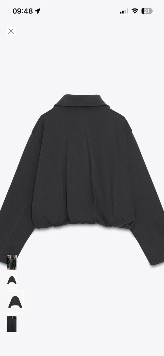 Gri Kadın Fermuarlı Yüksek Yaka Ceket - Görsel 2