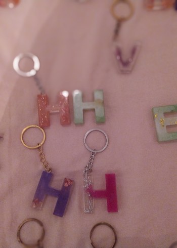 epoksi Pastel Renkli Zincir Detaylı Kadın Anahtarlık - Görsel 11