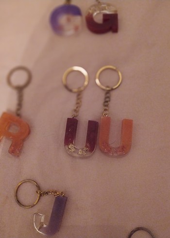 epoksi Pastel Renkli Zincir Detaylı Kadın Anahtarlık - Görsel 17