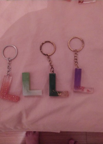 epoksi Pastel Renkli Zincir Detaylı Kadın Anahtarlık - Görsel 5