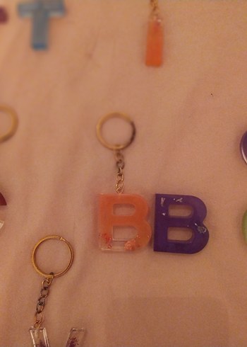 epoksi Pastel Renkli Zincir Detaylı Kadın Anahtarlık - Görsel 15