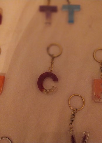 epoksi Pastel Renkli Zincir Detaylı Kadın Anahtarlık - Görsel 16