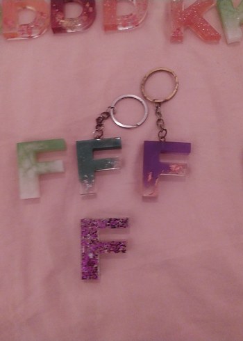 epoksi Pastel Renkli Zincir Detaylı Kadın Anahtarlık - Görsel 7