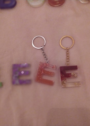 epoksi Pastel Renkli Zincir Detaylı Kadın Anahtarlık - Görsel 13