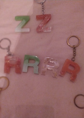 epoksi Pastel Renkli Zincir Detaylı Kadın Anahtarlık - Görsel 18