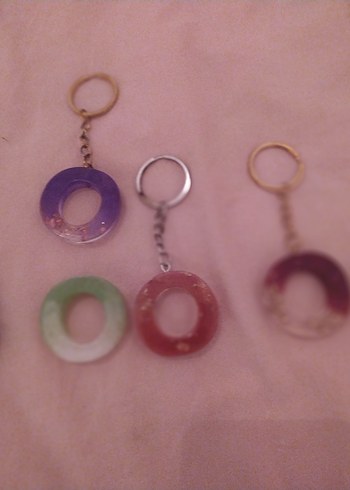 epoksi Pastel Renkli Zincir Detaylı Kadın Anahtarlık - Görsel 14