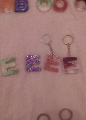 epoksi Pastel Renkli Zincir Detaylı Kadın Anahtarlık - Görsel 12