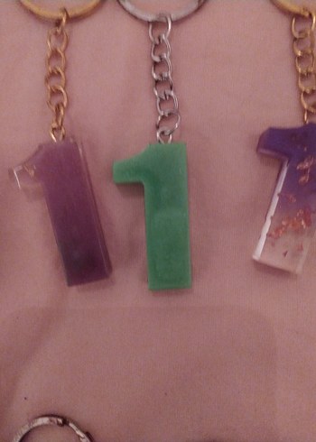 epoksi Mor Zincir Detaylı Bohem Anahtarlık - Görsel 3