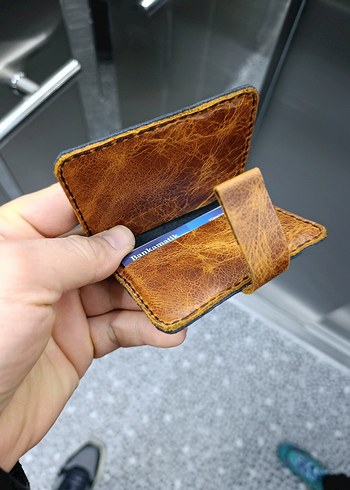 Parlak Kahverengi Minimalist Erkek Cüzdan - Görsel 2