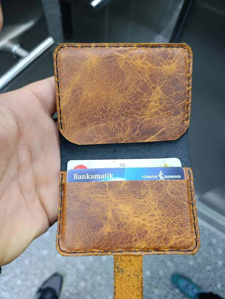 Parlak Kahverengi Minimalist Erkek Cüzdan - Görsel 3