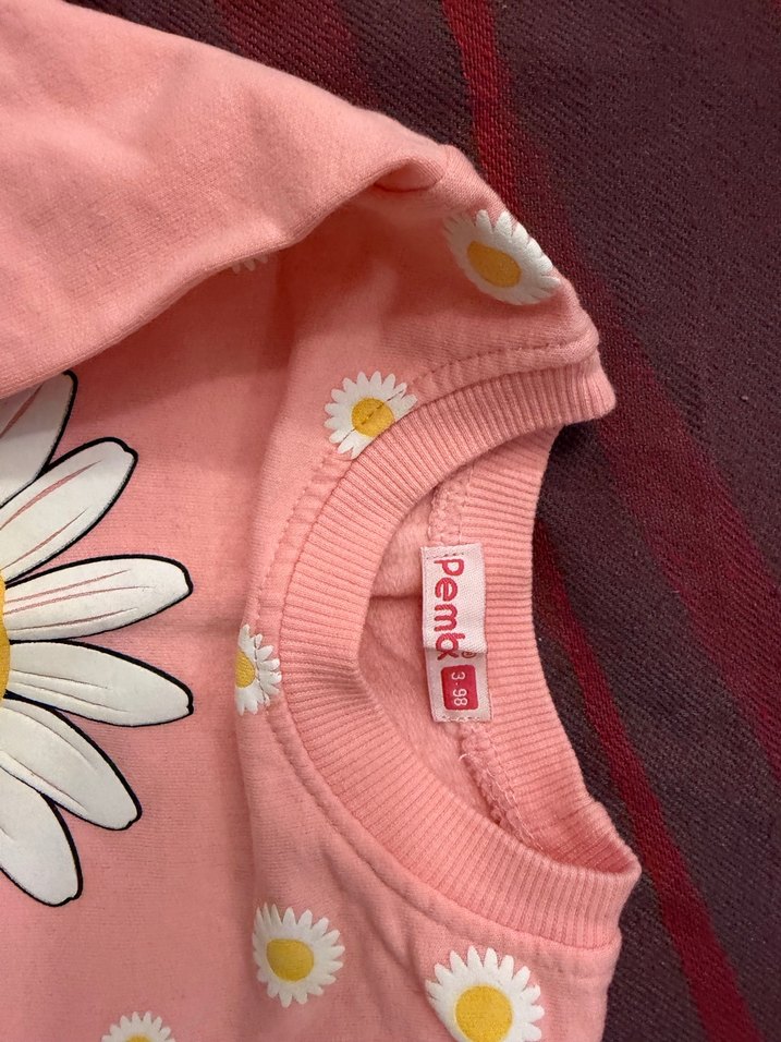 Kız Çocuk Pembe Baskılı Sweatshirt - Görsel 2