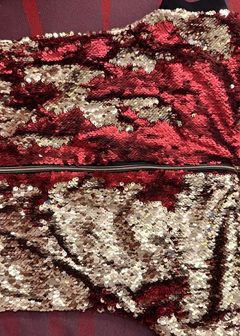 Kız Çocuk Payetli Bordo Ceket - Görsel 4