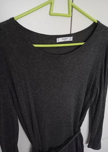 Gri Uzun Kollu yün elbise - Görsel 5