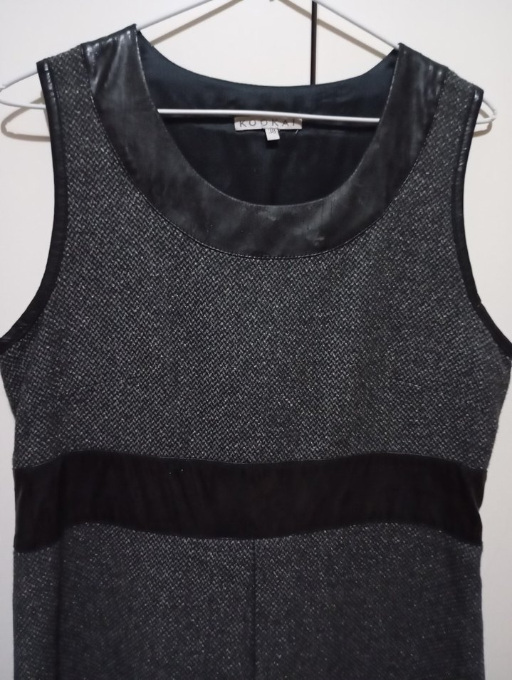 Gri Kemerli Kolsuz Mini Elbise - Görsel 2