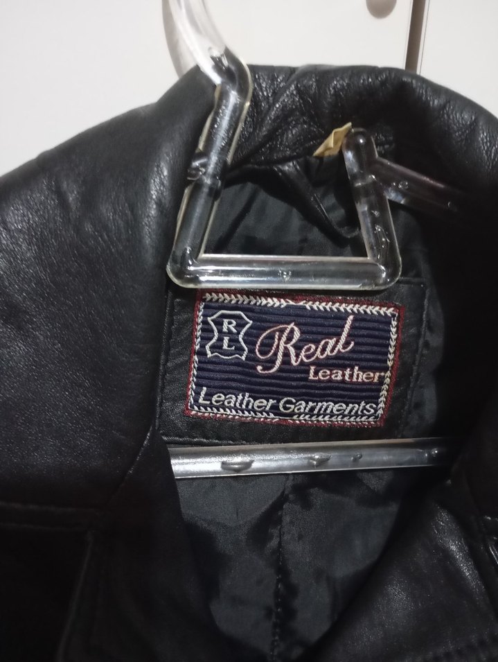 Düğmeli Siyah Deri Kadın Ceket - Görsel 4