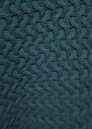 Yeşil Nakışlı Örgü Kadın Kazak - Görsel 4