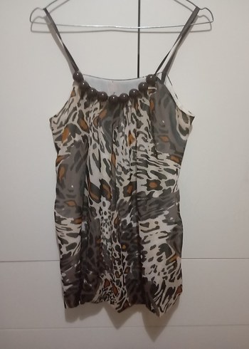 Kahverengi Gri Bağcıklı Tüy Detaylı Midi Yelek - Görsel 5