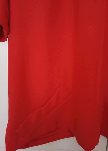Kısa Kollu Kırmızı Kadın Bluz - Görsel 2