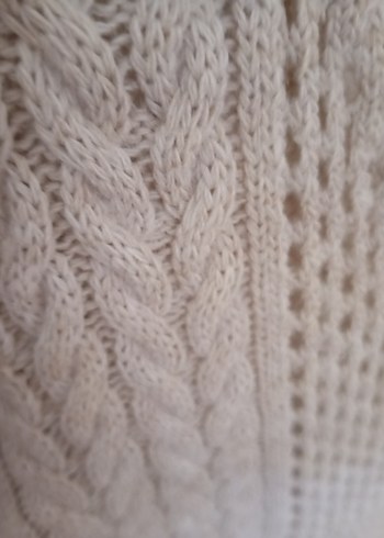 V Yaka Fermuarlı Bej Triko Kadın Elbise - Görsel 3