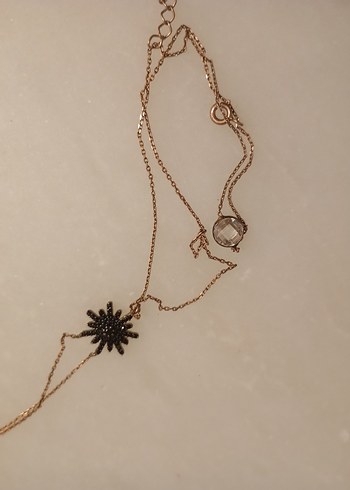 Bej Mini Zincir Detaylı Bohem Kadın Kolye - Görsel 4