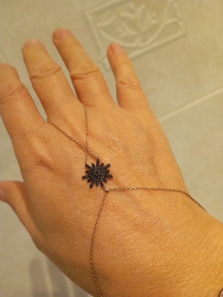 Bej Mini Zincir Detaylı Bohem Kadın Kolye - Görsel 3