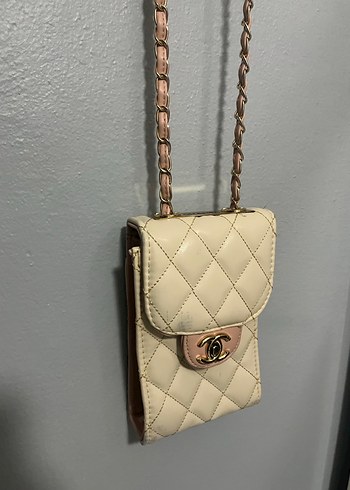 2 tane Zincir Detaylı Bej Deri Kadın Çanta - Görsel 4